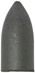 Cratex - 7/8" Max Diam x 1-3/4" Long, Cone, Rubberized Point - Fine Grade, Silicon Carbide, 1/4" Arbor Hole, Unmounted - Exact Tool & Supply