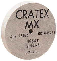 Cratex - 2" Diam x 1/4" Hole x 1/16" Thick, 54 Grit Surface Grinding Wheel - Aluminum Oxide, Type 1, Coarse Grade, 27,120 Max RPM, No Recess - Exact Tool & Supply