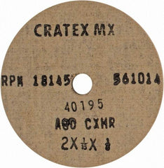 Cratex - 2" Diam x 1/4" Hole x 1/16" Thick, 80 Grit Surface Grinding Wheel - Aluminum Oxide, Type 1, Medium Grade, 18,145 Max RPM, No Recess - Exact Tool & Supply
