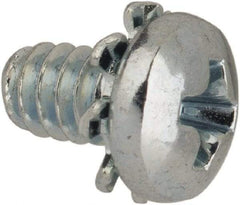Value Collection - #4-40 UNC, 3/16" Length Under Head Phillips Drive Machine Screw - Pan Head, Grade J82 Steel, Zinc-Plated Finish, External Tooth - Exact Tool & Supply