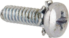 Value Collection - #4-40 UNC, 3/8" Length Under Head Phillips Drive Machine Screw - Pan Head, Grade J82 Steel, Zinc-Plated Finish, External Tooth - Exact Tool & Supply