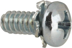 Value Collection - #6-32 UNC, 5/16" Length Under Head Phillips Drive Machine Screw - Pan Head, Grade J82 Steel, Zinc-Plated Finish, External Tooth - Exact Tool & Supply