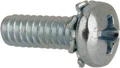Value Collection - #6-32 UNC, 7/16" Length Under Head Phillips Drive Machine Screw - Pan Head, Grade J82 Steel, Zinc-Plated Finish, External Tooth - Exact Tool & Supply