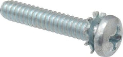 Value Collection - #6-32 UNC, 3/4" Length Under Head Phillips Drive Machine Screw - Pan Head, Grade J82 Steel, Zinc-Plated Finish, External Tooth - Exact Tool & Supply