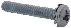 Value Collection - #6-32 UNC, 7/8" Length Under Head Phillips Drive Machine Screw - Pan Head, Grade J82 Steel, Zinc-Plated Finish, External Tooth - Exact Tool & Supply