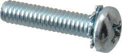 Value Collection - #8-32 UNC, 3/4" Length Under Head Phillips Drive Machine Screw - Pan Head, Grade J82 Steel, Zinc-Plated Finish, External Tooth - Exact Tool & Supply