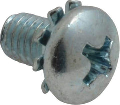 Value Collection - #10-32 UNF, 5/16" Length Under Head Phillips Drive Machine Screw - Pan Head, Grade J82 Steel, Zinc-Plated Finish, External Tooth - Exact Tool & Supply