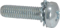 Value Collection - #10-32 UNF, 3/4" Length Under Head Phillips Drive Machine Screw - Pan Head, Grade J82 Steel, Zinc-Plated Finish, External Tooth - Exact Tool & Supply