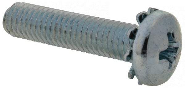 Value Collection - #10-32 UNF, 7/8" Length Under Head Phillips Drive Machine Screw - Pan Head, Grade 2 Steel, Zinc-Plated Finish, Without Washer - Exact Tool & Supply