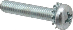 Value Collection - #10-32 UNF, 1" Length Under Head Phillips Drive Machine Screw - Pan Head, Grade J82 Steel, Zinc-Plated Finish, External Tooth - Exact Tool & Supply