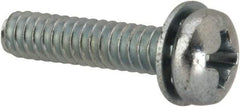 Value Collection - #6-32 UNC, 5/8" Length Under Head Phillips Drive Machine Screw - Pan Head, Grade J82 Steel, Zinc-Plated Finish, Internal Tooth - Exact Tool & Supply