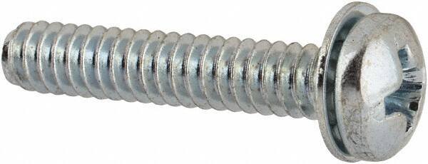 Value Collection - #6-32 UNC, 3/4" Length Under Head Phillips Drive Machine Screw - Pan Head, Grade J82 Steel, Zinc-Plated Finish, Internal Tooth - Exact Tool & Supply