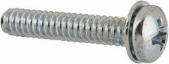 Value Collection - #6-32 UNC, 3/4" Length Under Head Phillips Drive Machine Screw - Pan Head, Grade J82 Steel, Zinc-Plated Finish, Internal Tooth - Exact Tool & Supply