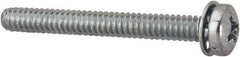 Value Collection - #6-32 UNC, 1-1/4" Length Under Head Phillips Drive Machine Screw - Pan Head, Grade J82 Steel, Zinc-Plated Finish, Internal Tooth - Exact Tool & Supply