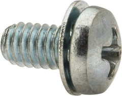 Value Collection - #8-32 UNC, 5/16" Length Under Head Phillips Drive Machine Screw - Pan Head, Grade J82 Steel, Zinc-Plated Finish, Internal Tooth - Exact Tool & Supply
