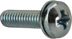 Value Collection - #8-32 UNC, 5/8" Length Under Head Phillips Drive Machine Screw - Pan Head, Grade J82 Steel, Zinc-Plated Finish, Internal Tooth - Exact Tool & Supply