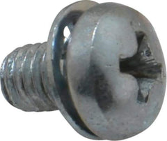 Value Collection - #10-32 UNF, 5/16" Length Under Head Phillips Drive Machine Screw - Pan Head, Grade J82 Steel, Zinc-Plated Finish, Internal Tooth - Exact Tool & Supply