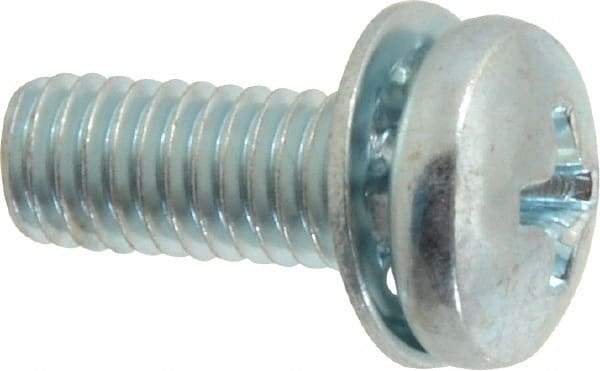 Value Collection - #10-32 UNF, 1/2" Length Under Head Phillips Drive Machine Screw - Pan Head, Grade J82 Steel, Zinc-Plated Finish, Internal Tooth - Exact Tool & Supply