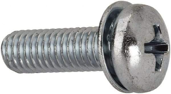 Value Collection - #10-32 UNF, 5/8" Length Under Head Phillips Drive Machine Screw - Pan Head, Grade J82 Steel, Zinc-Plated Finish, Internal Tooth - Exact Tool & Supply