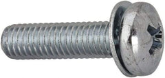 Value Collection - #10-32 UNF, 3/4" Length Under Head Phillips Drive Machine Screw - Pan Head, Grade J82 Steel, Zinc-Plated Finish, Internal Tooth - Exact Tool & Supply