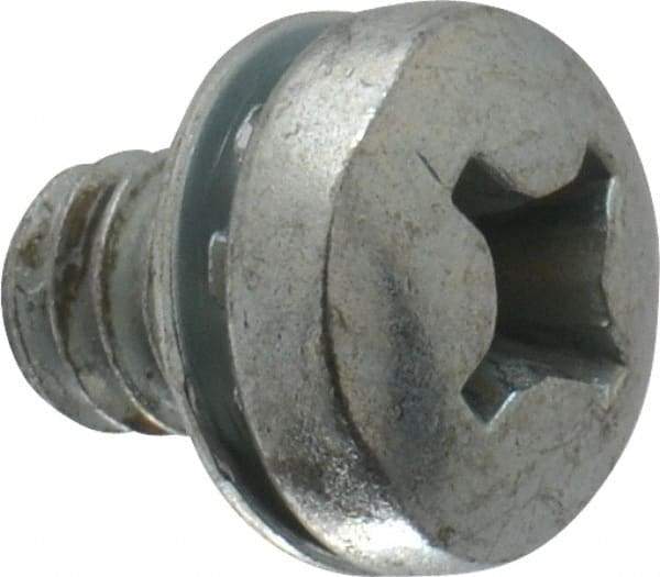 Value Collection - 1/4-20 UNC, 3/8" Length Under Head Phillips Drive Machine Screw - Pan Head, Grade J82 Steel, Zinc-Plated Finish, Internal Tooth - Exact Tool & Supply