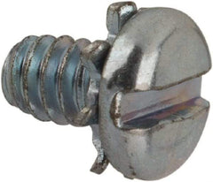 Value Collection - #4-40 UNC, 3/16" Length Under Head Slotted Drive Machine Screw - Pan Head, Grade J82 Steel, Zinc-Plated Finish, External Tooth - Exact Tool & Supply