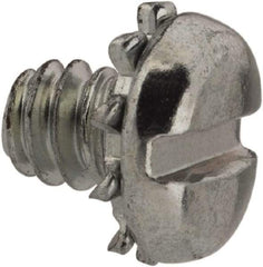 Value Collection - #6-32 UNC, 3/16" Length Under Head Slotted Drive Machine Screw - Pan Head, Grade J82 Steel, Zinc-Plated Finish, External Tooth - Exact Tool & Supply