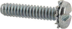 Value Collection - #6-32 UNC, 5/8" Length Under Head Slotted Drive Machine Screw - Pan Head, Grade J82 Steel, Zinc-Plated Finish, External Tooth - Exact Tool & Supply