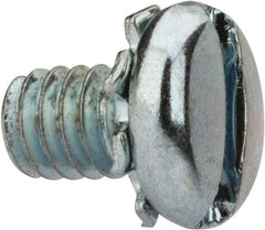 Value Collection - #8-32 UNC, 1/4" Length Under Head Slotted Drive Machine Screw - Pan Head, Grade J82 Steel, Zinc-Plated Finish, External Tooth - Exact Tool & Supply