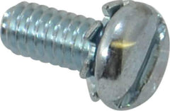 Value Collection - #8-32 UNC, 3/8" Length Under Head Slotted Drive Machine Screw - Pan Head, Grade J82 Steel, Zinc-Plated Finish, External Tooth - Exact Tool & Supply