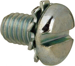 Value Collection - #10-32 UNF, 5/16" Length Under Head Slotted Drive Machine Screw - Pan Head, Grade J82 Steel, Zinc-Plated Finish, External Tooth - Exact Tool & Supply