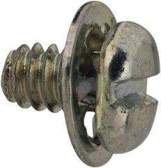 Value Collection - #4-40 UNC, 3/16" Length Under Head Slotted Drive Machine Screw - Pan Head, Grade J82 Steel, Zinc-Plated Finish, Internal Tooth - Exact Tool & Supply
