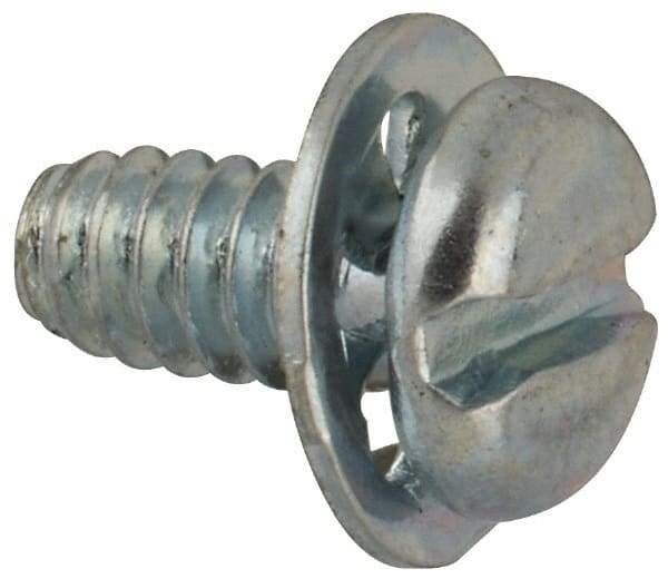 Value Collection - #4-40 UNC, 1/4" Length Under Head Slotted Drive Machine Screw - Pan Head, Grade J82 Steel, Zinc-Plated Finish, Internal Tooth - Exact Tool & Supply