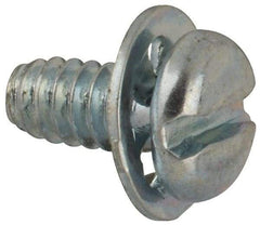 Value Collection - #4-40 UNC, 1/4" Length Under Head Slotted Drive Machine Screw - Pan Head, Grade J82 Steel, Zinc-Plated Finish, Internal Tooth - Exact Tool & Supply
