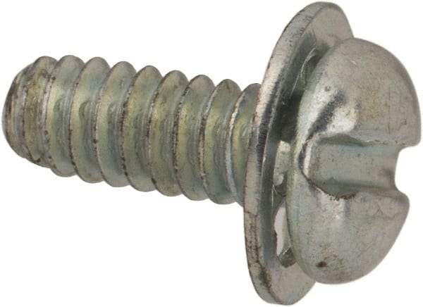 Value Collection - #4-40 UNC, 5/16" Length Under Head Slotted Drive Machine Screw - Pan Head, Grade J82 Steel, Zinc-Plated Finish, Internal Tooth - Exact Tool & Supply