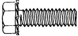 Value Collection - #8-32 UNC, 3/8" Length Under Head Hex Drive Machine Screw - Hex Head, Grade J82 Steel, Zinc-Plated Finish, External Tooth - Exact Tool & Supply