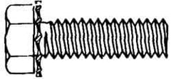 Value Collection - #10-24 UNC, 3/8" Length Under Head Hex Drive Machine Screw - Hex Head, Grade J82 Steel, Zinc-Plated Finish, External Tooth - Exact Tool & Supply