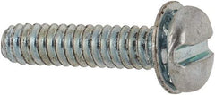 Value Collection - #6-32 UNC, 5/8" Length Under Head Slotted Drive Machine Screw - Pan Head, Grade J82 Steel, Zinc-Plated Finish, Internal Tooth - Exact Tool & Supply
