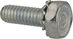 Value Collection - #8-32 UNC, 1/2" Length Under Head Hex Drive Machine Screw - Hex Head, Grade J82 Steel, Zinc-Plated Finish, External Tooth - Exact Tool & Supply