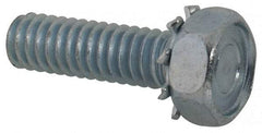 Value Collection - 1/4-20 UNC, 7/8" Length Under Head Hex Drive Machine Screw - Hex Head, Grade J82 Steel, Zinc-Plated Finish, External Tooth - Exact Tool & Supply