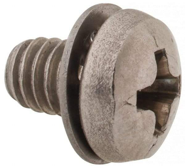 Value Collection - #8-32 UNC, 1/4" Length Under Head Phillips Drive Machine Screw - Pan Head, Grade 18-8 Stainless Steel, Internal Tooth - Exact Tool & Supply