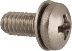 Value Collection - #8-32 UNC, 3/8" Length Under Head Phillips Drive Machine Screw - Pan Head, Grade 18-8 Stainless Steel, Internal Tooth - Exact Tool & Supply