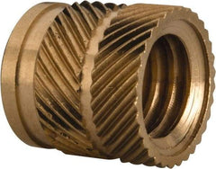 E-Z LOK - 3/8 16 UNC, 0.494" Diam, Brass Unheaded Heat Installed Threaded Insert - 15/32" Hole, 1/2" OAL, 0.494" Head Diam - Exact Tool & Supply