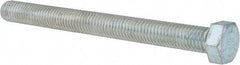 Made in USA - 1/2-13 UNC, 5-1/2" Length Under Head Hex Head Cap Screw - Fully Threaded, Grade 5 Steel, Zinc-Plated Finish, 3/4" Hex - Exact Tool & Supply