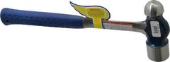 Estwing - 2 Lb Head Ball Pein Hammer - Steel Handle, 1-3/8" Face Diam, 14-1/2" OAL, Steel with Cushion Grip - Exact Tool & Supply