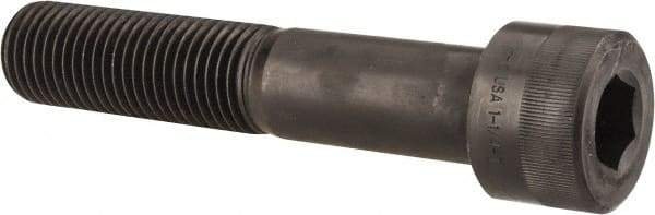 Holo-Krome - 1-1/4 - 7 UNC Hex Socket Drive, Socket Cap Screw - Alloy Steel, Black Oxide Finish, Partially Threaded, 6-1/2" Length Under Head - Exact Tool & Supply