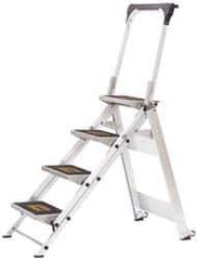 Little Giant Ladder - 4 Steps, 3' High, Type IA Rating, Aluminum Step Ladder - 300 Lb Capacity, 22-1/2" Base Width - Exact Tool & Supply