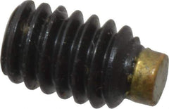 Made in USA - #8-32 UNC, 1/4" Length of Thread, Soft Tip Point Set Screw - Grade 8 Alloy Steel - Exact Tool & Supply