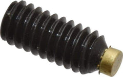Made in USA - #8-32 UNC, 3/8" Length of Thread, Soft Tip Point Set Screw - Grade 8 Alloy Steel - Exact Tool & Supply