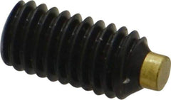 Made in USA - 3/8-16 UNC, 3/4" Length of Thread, Soft Tip Point Set Screw - Grade 8 Alloy Steel - Exact Tool & Supply